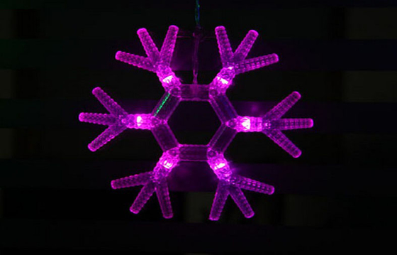2m Snowflake Multicolor LED Curtain Lights , Commercial String Light