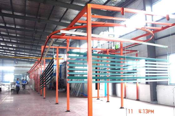 Aluminum Profile Automatic Powder Coating Line With Tunnel Oven  And Multi-Spray Booth