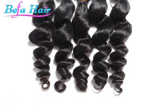 Grade 7A Natural Black Peruvian Loose Wave Virgin Hair Extensions 30 Inch