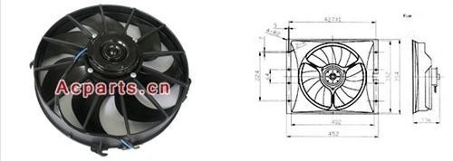 Automotive Electric Cooling Fans For radiator , 12v dc blower fan Motor
